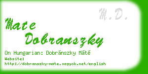 mate dobranszky business card